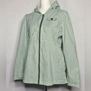 Roxy Green Checkered Jacket with Adjustable waist Size Large
